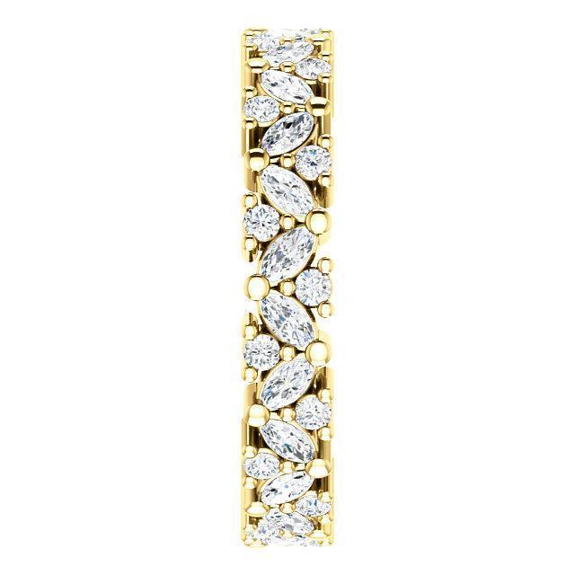 Full Eternity Wedding Band with 1.20 TCW Marquise & Round Cut Moissanite