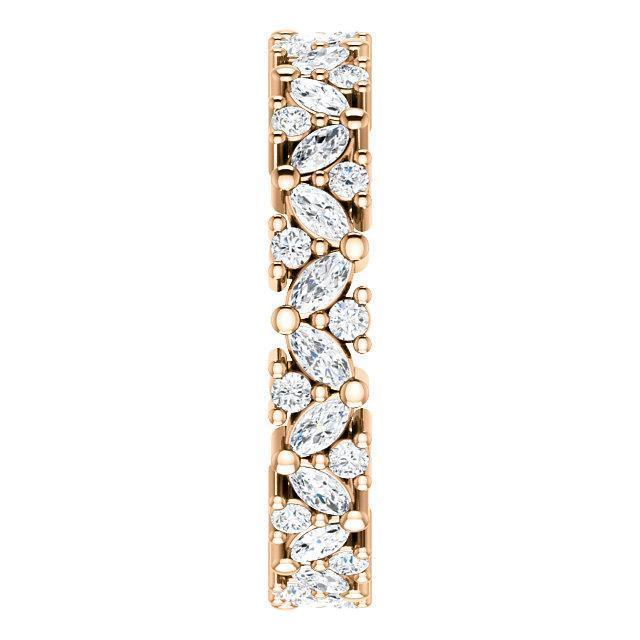 Full Eternity Wedding Band with 1.20 TCW Marquise & Round Cut Moissanite
