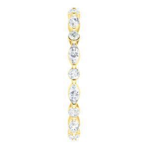 Altarnative Diamond Wedding Band with 7.50 TCW Marquise, Round Cut Moissanite