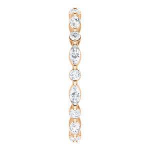 Altarnative Diamond Wedding Band with 7.50 TCW Marquise, Round Cut Moissanite