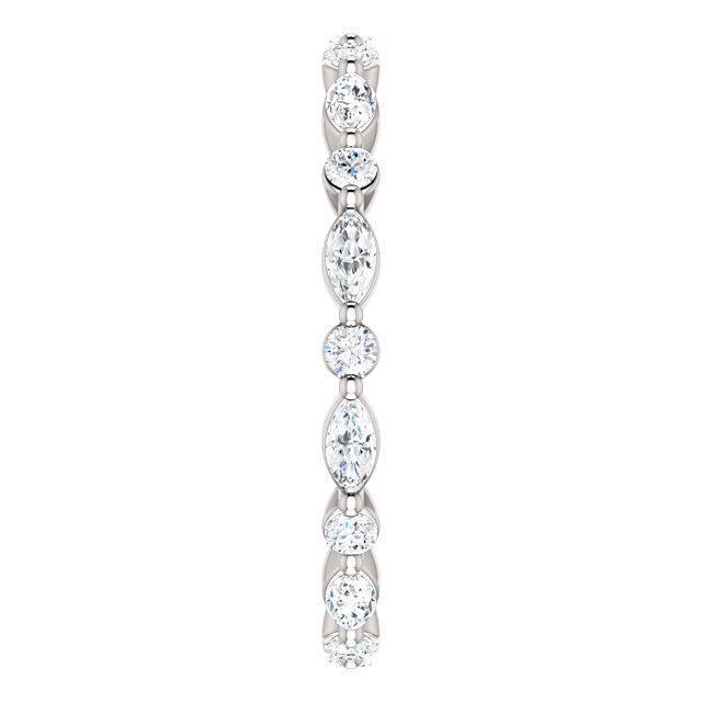 Altarnative Diamond Wedding Band with 7.50 TCW Marquise, Round Cut Moissanite