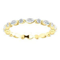 Altarnative Diamond Wedding Band with 7.50 TCW Marquise, Round Cut Moissanite