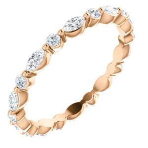 Altarnative Diamond Wedding Band with 7.50 TCW Marquise, Round Cut Moissanite