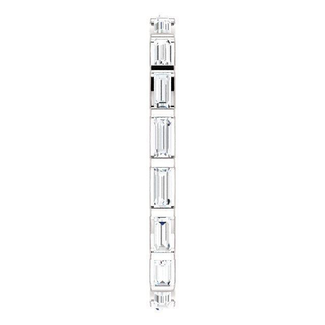 Bezel Full Eternity Wedding Band with 7.50 TCW Baguette Cut Moissanite