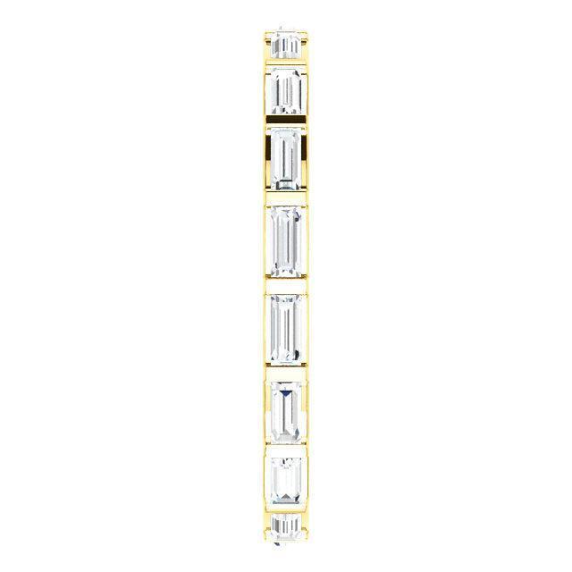 Bezel Full Eternity Wedding Band with 7.50 TCW Baguette Cut Moissanite