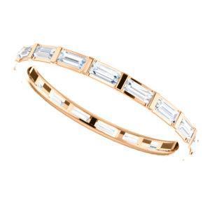 Bezel Full Eternity Wedding Band with 7.50 TCW Baguette Cut Moissanite