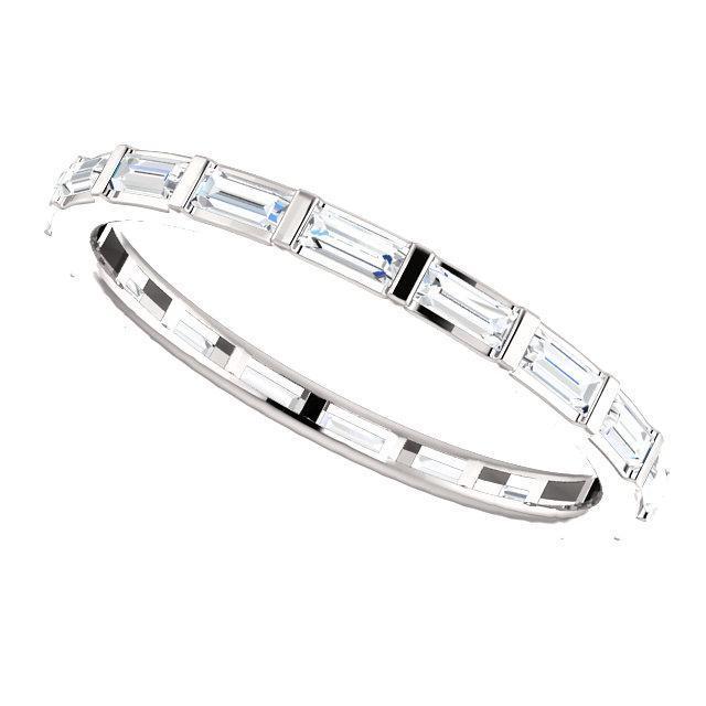 Bezel Full Eternity Wedding Band with 7.50 TCW Baguette Cut Moissanite