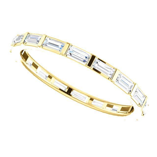 Bezel Full Eternity Wedding Band with 7.50 TCW Baguette Cut Moissanite