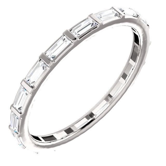 Bezel Full Eternity Wedding Band with 7.50 TCW Baguette Cut Moissanite