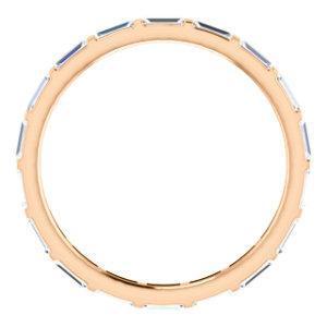 Bezel Full Eternity Wedding Band with 7.50 TCW Baguette Cut Moissanite