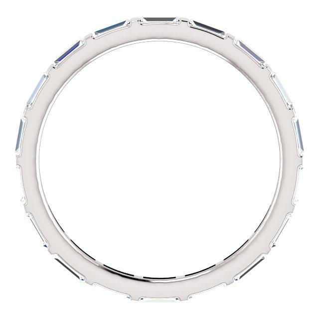 Bezel Full Eternity Wedding Band with 7.50 TCW Baguette Cut Moissanite