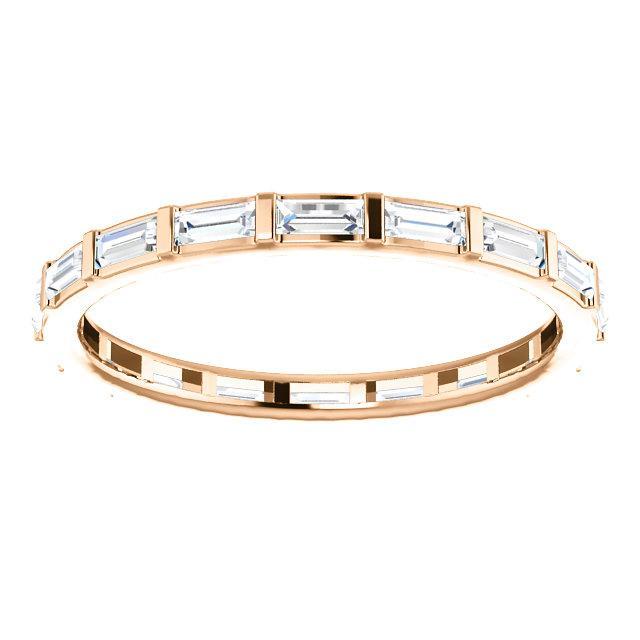 Bezel Full Eternity Wedding Band with 7.50 TCW Baguette Cut Moissanite
