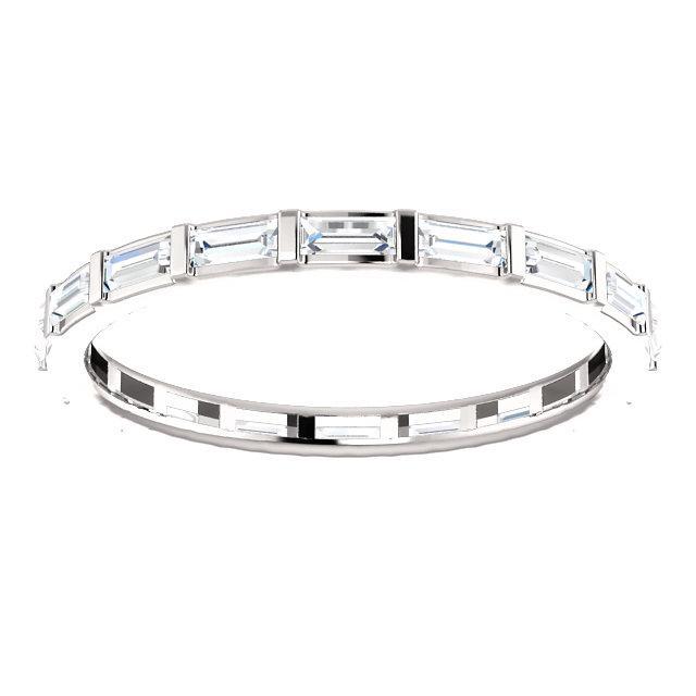 Bezel Full Eternity Wedding Band with 7.50 TCW Baguette Cut Moissanite