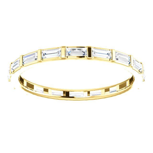 Bezel Full Eternity Wedding Band with 7.50 TCW Baguette Cut Moissanite