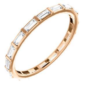 Bezel Full Eternity Wedding Band with 7.50 TCW Baguette Cut Moissanite