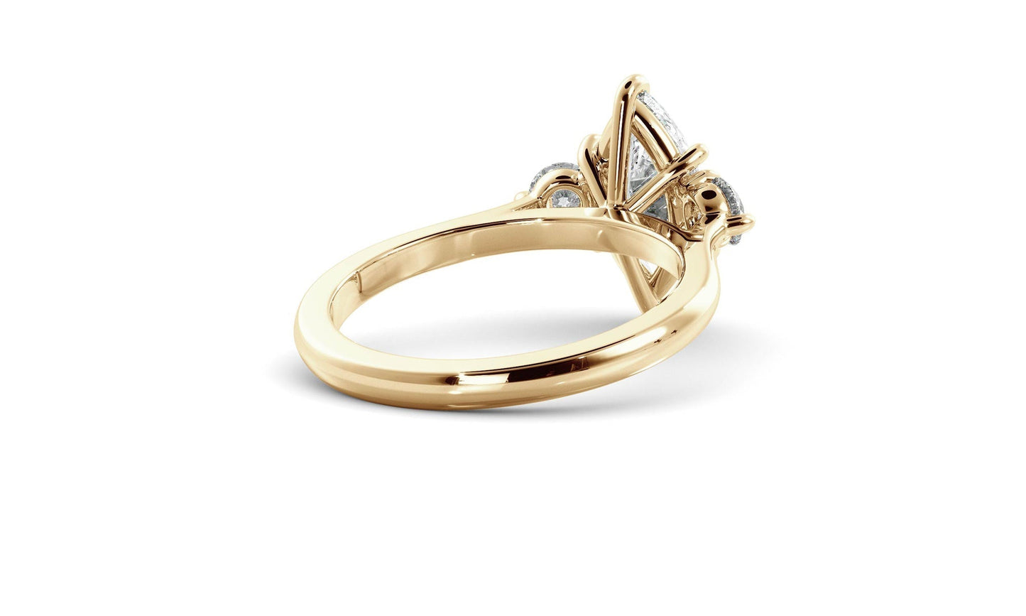 Three Stone Ring with 1.20 CT Marquise Moissanite
