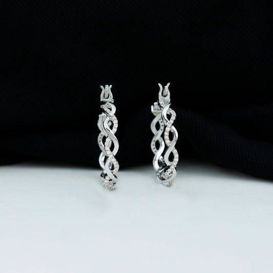 Braided Hoop Earrings with 0.25 TCW Round Cut Moissanite