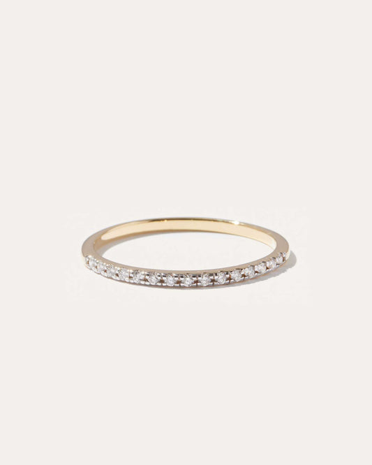 0.18 TCW Round Cut Half Eternity Moissanite Wedding Band