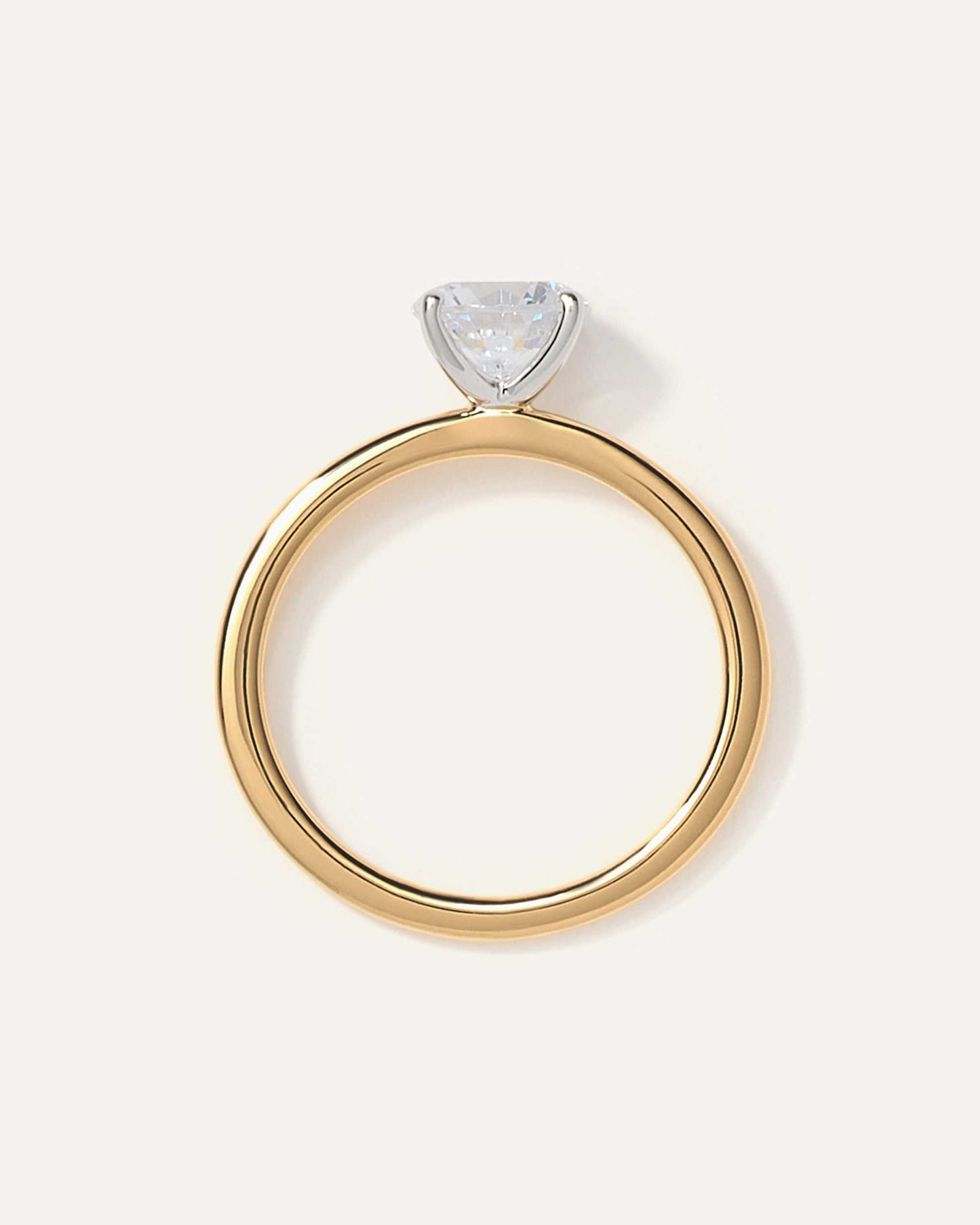 1.0 CT Round Cut F/VS1 CVD Diamond Solitaire Engagement Ring