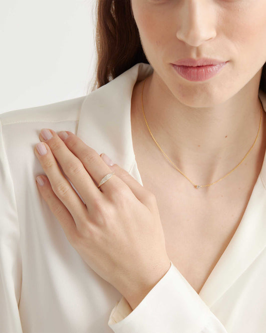 0.17 TCW Round Cut Signet Style Moissanite Wedding Band