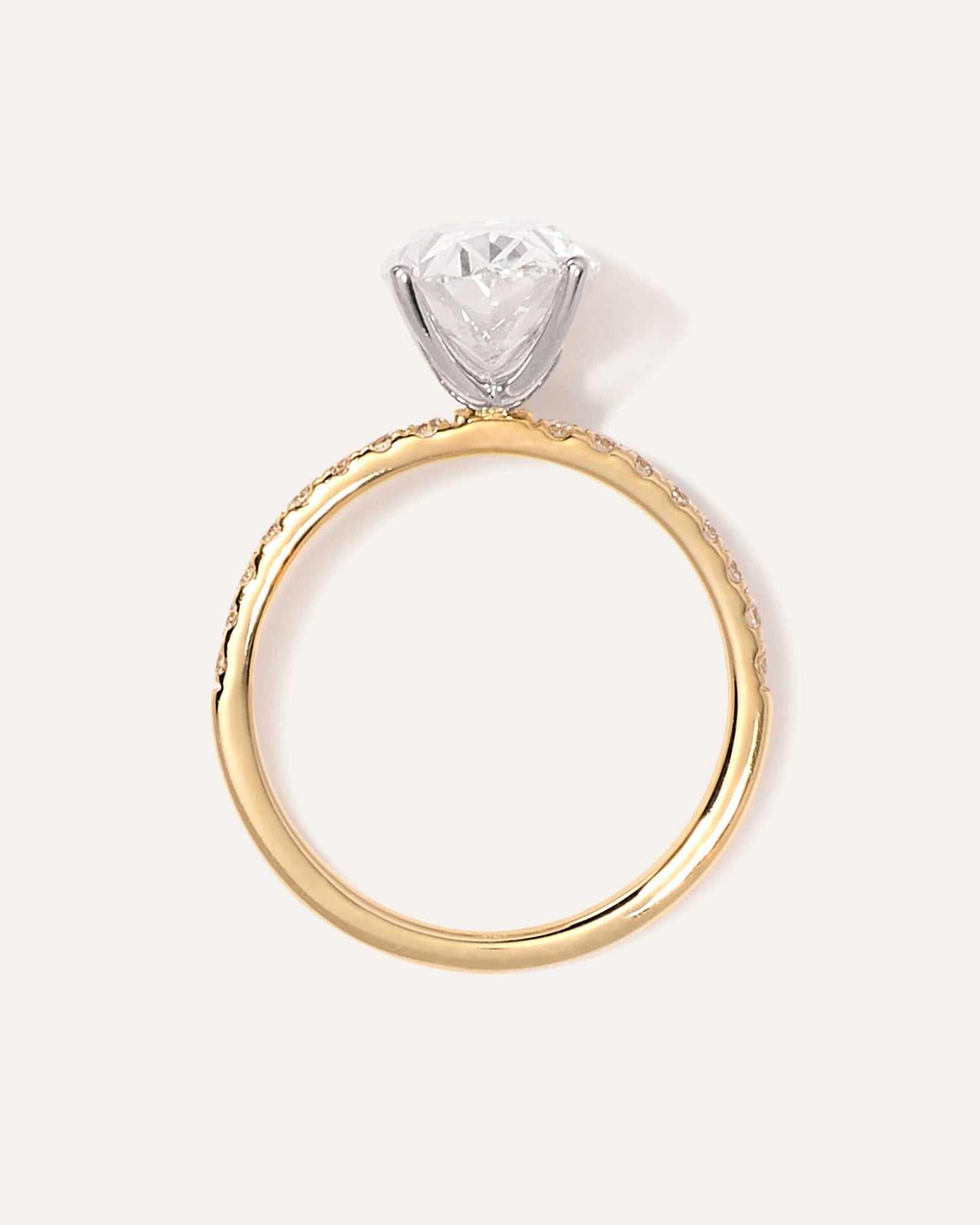 3.0 CT Oval Cut F/VS1 CVD Diamond Pave Engagement Ring