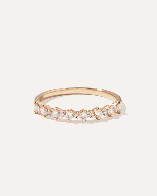 0.28 TCW Round Cut Half Eternity Moissanite Wedding Band