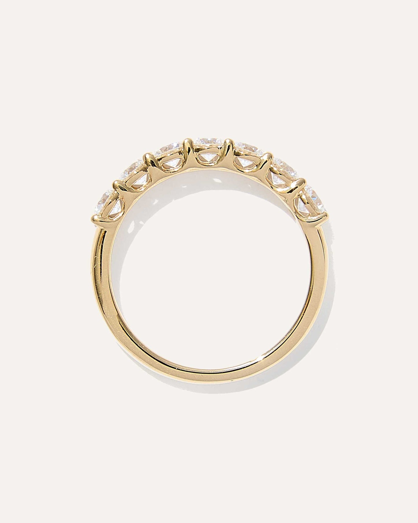 2.1 TCW Round Cut Half Eternity Moissanite Wedding Band