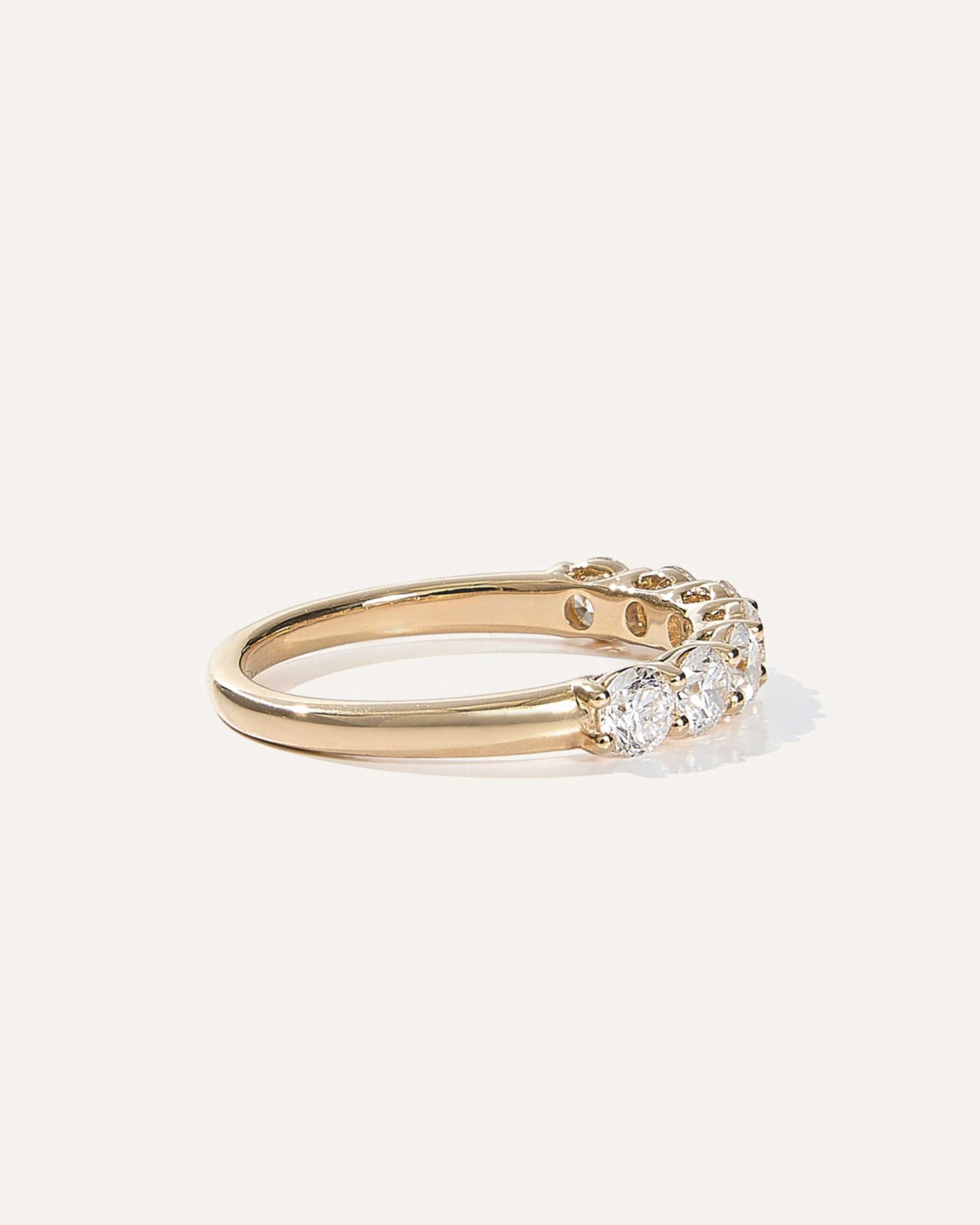 2.1 TCW Round Cut Half Eternity Moissanite Wedding Band