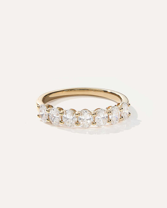 2.31 TCW Oval Cut Half Eternity Moissanite Wedding Band