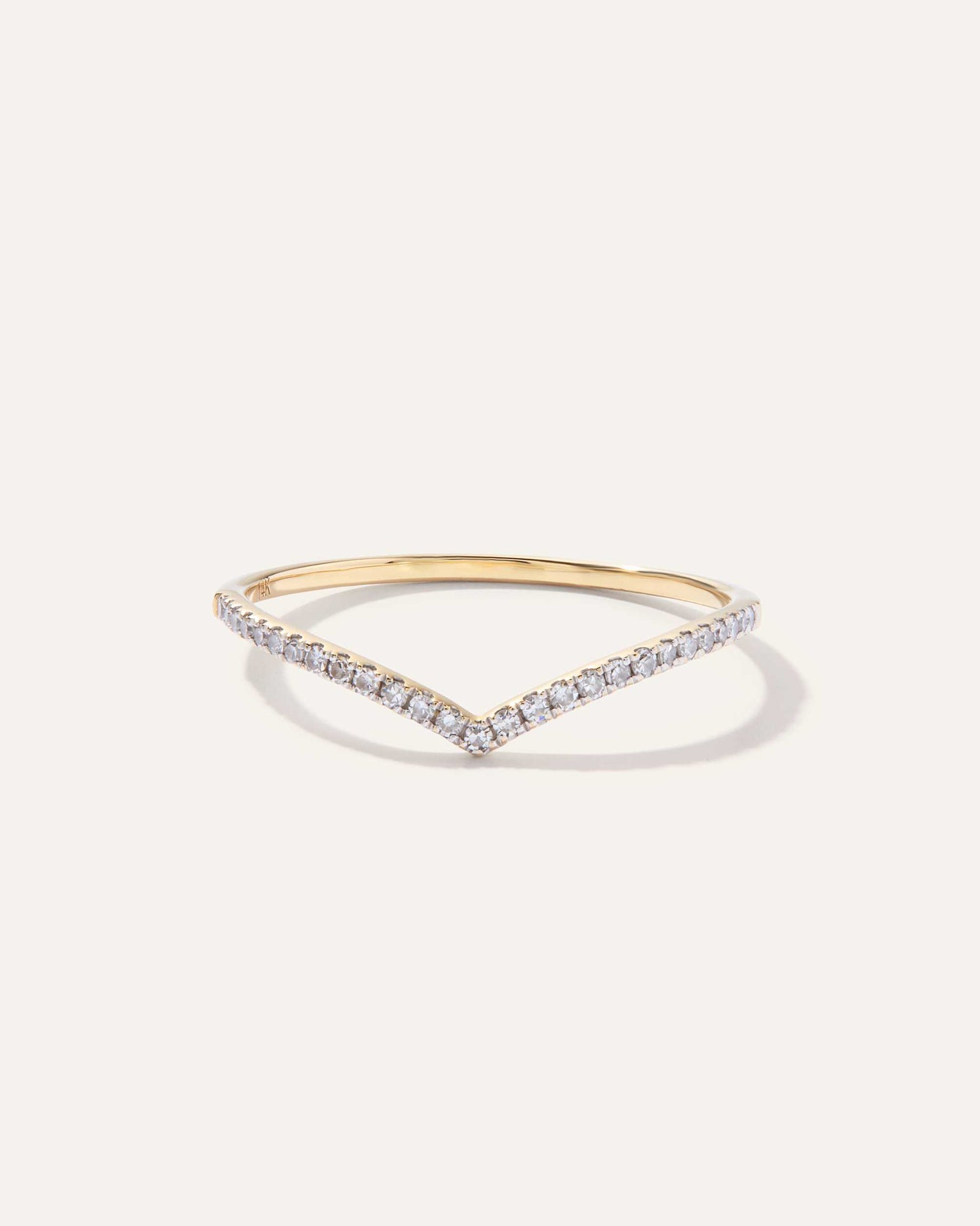 V Shape Round Cut Delicate Moissanite Wedding Band