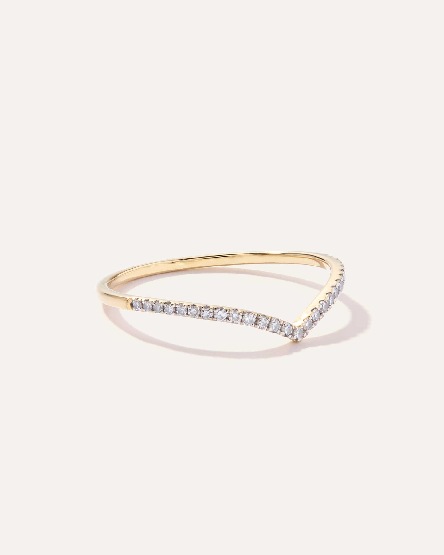 V Shape Round Cut Delicate Moissanite Wedding Band