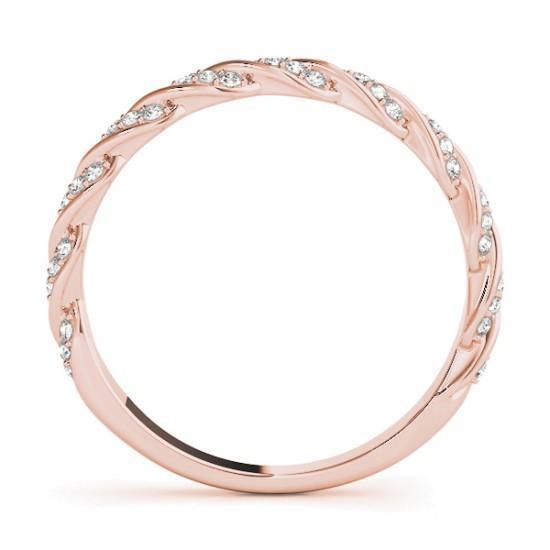 Twisted Wedding Band with 0.12 TCW Round Cut Moissanite