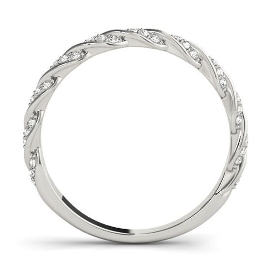Twisted Wedding Band with 0.12 TCW Round Cut Moissanite