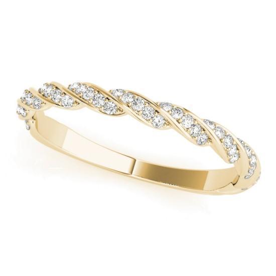Twisted Wedding Band with 0.12 TCW Round Cut Moissanite
