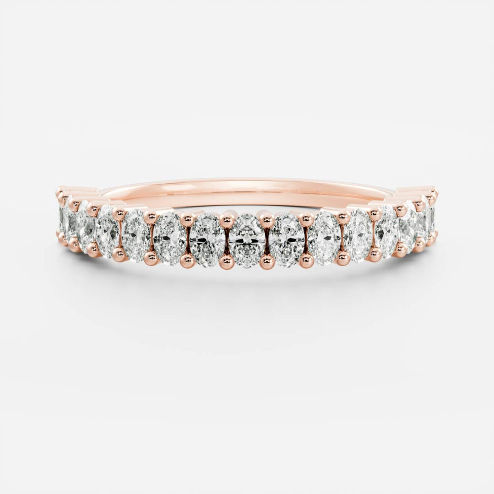 Half Eternity Band with 1.50 TCW Oval Cut Moissanite