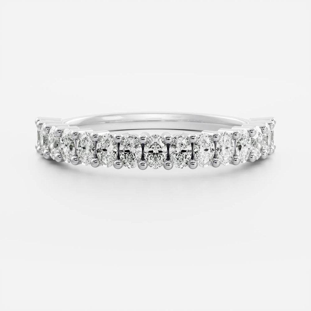 Half Eternity Band with 1.50 TCW Oval Cut Moissanite