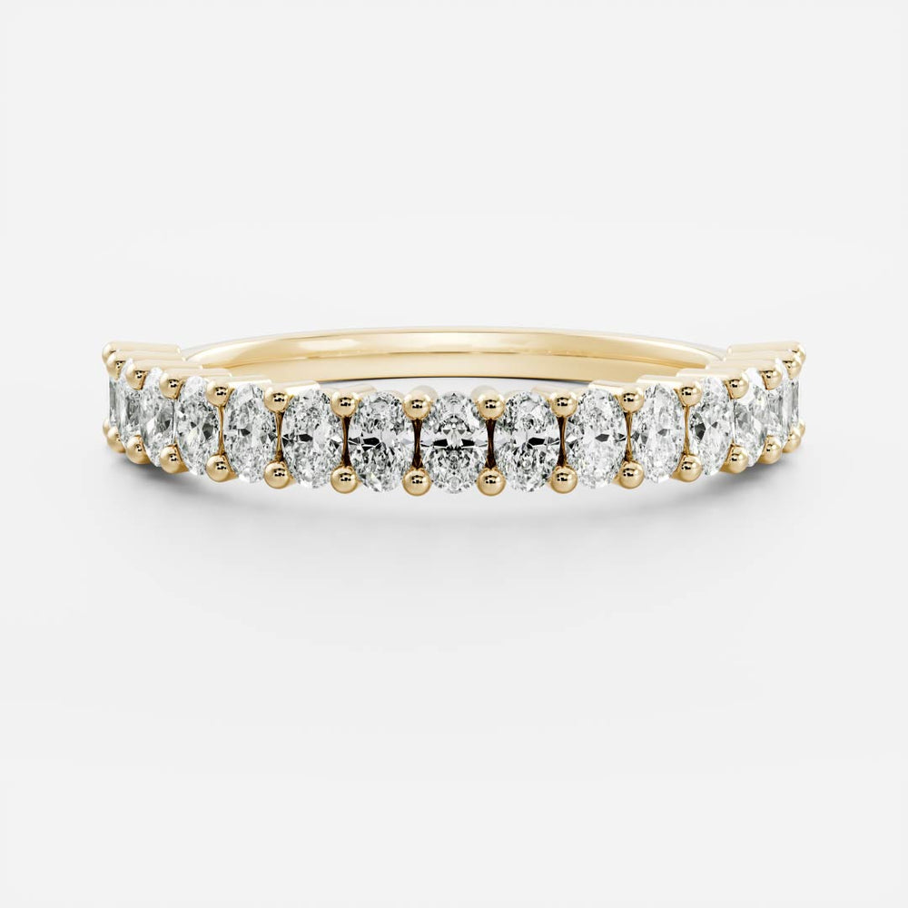 Half Eternity Band with 1.50 TCW Oval Cut Moissanite