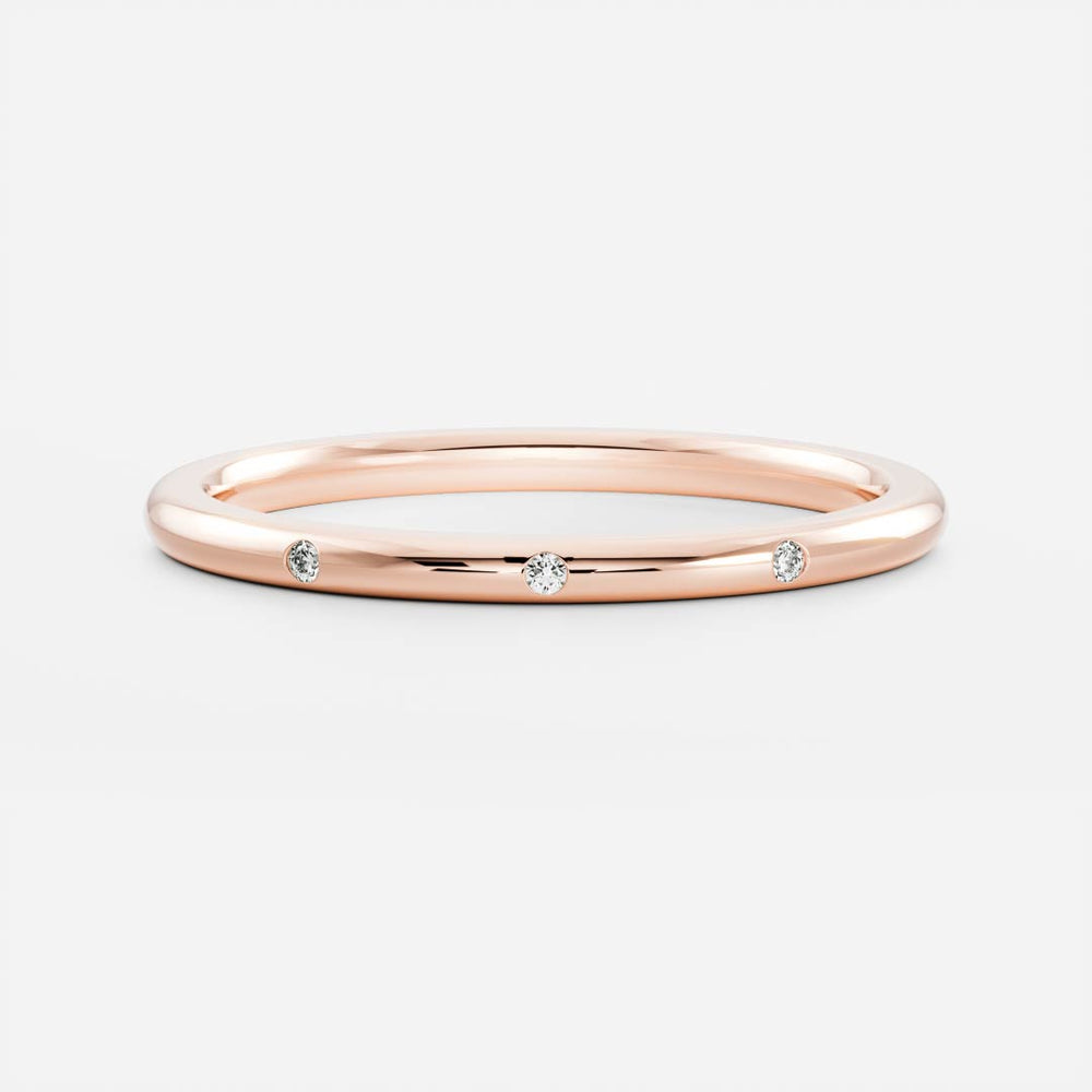 Flush Band with 0.010 TCW Round Cut Moissanite