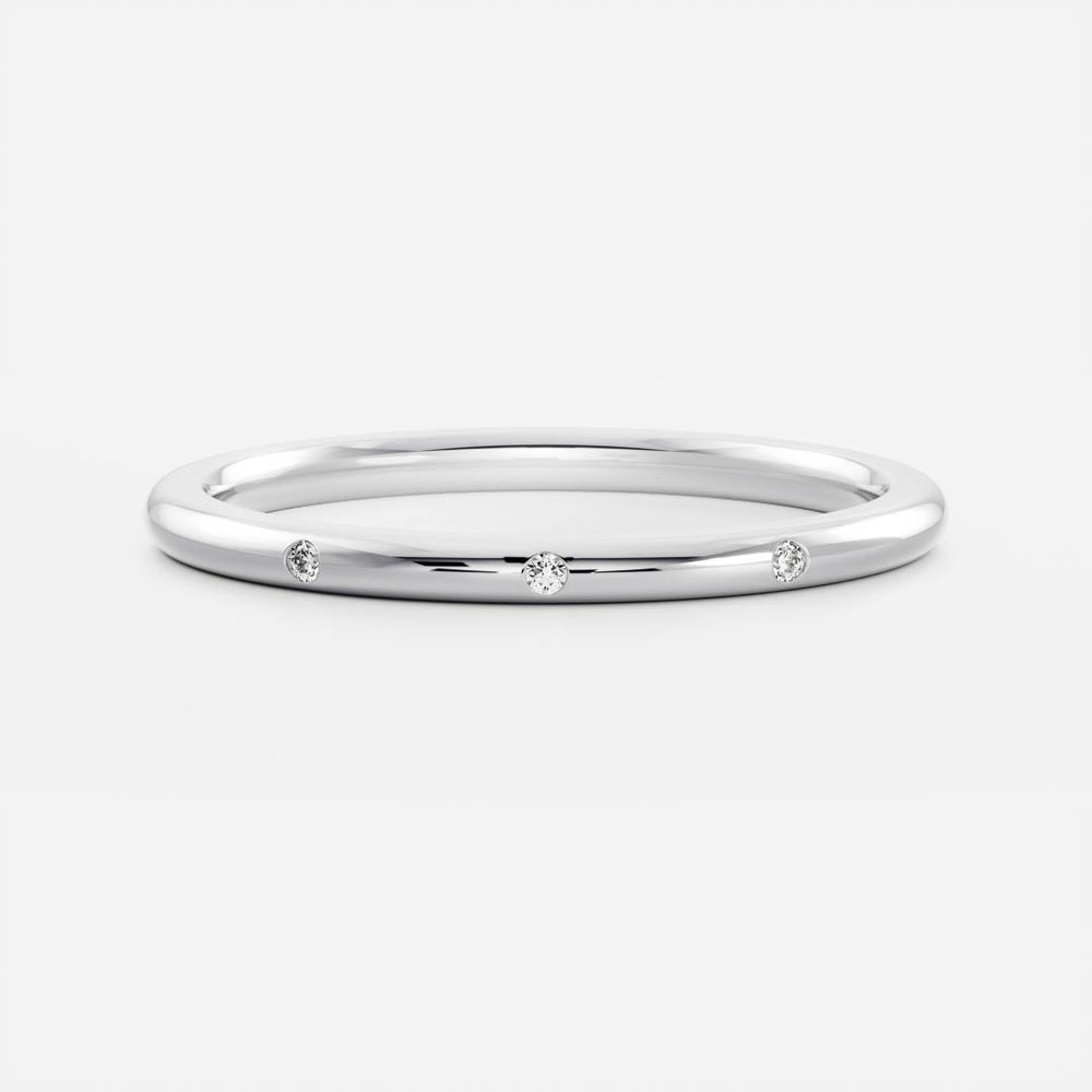 Flush Band with 0.010 TCW Round Cut Moissanite