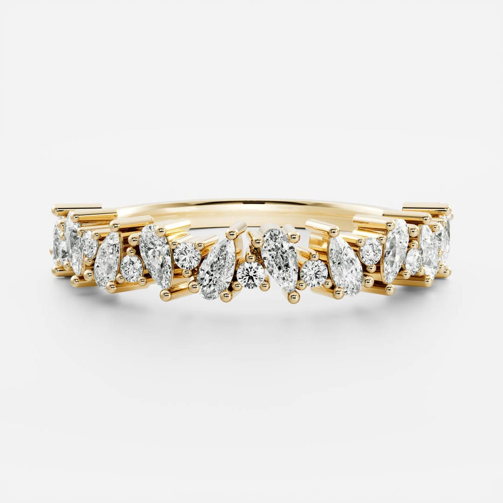 Half Eternity Band with 0.80 TCW Pear & Round Cut Moissanite