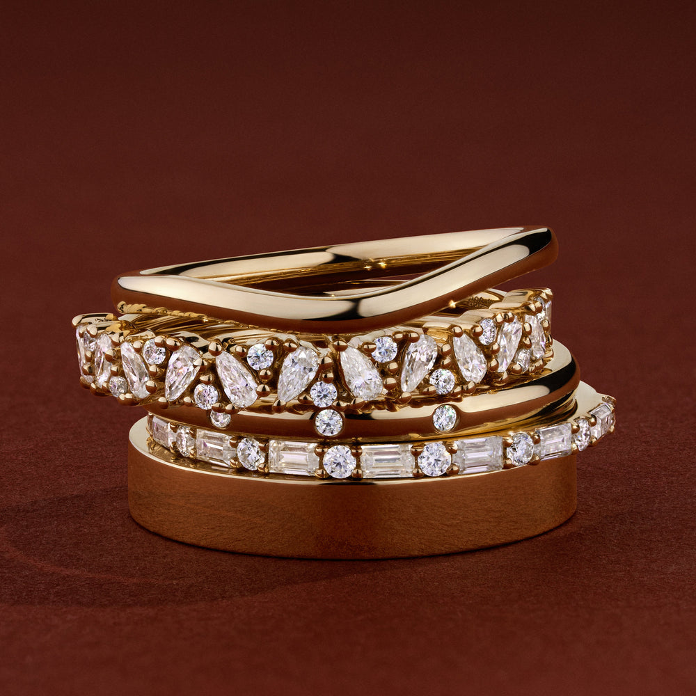 Half Eternity Band with 0.80 TCW Pear & Round Cut Moissanite