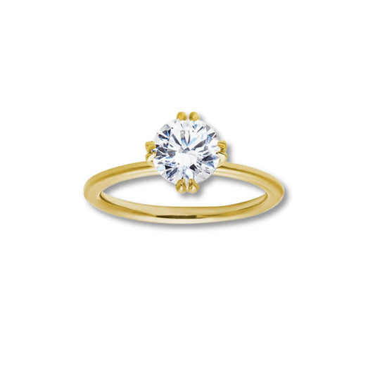 Solitaire Ring with 2.0 Ct Round Moissanite