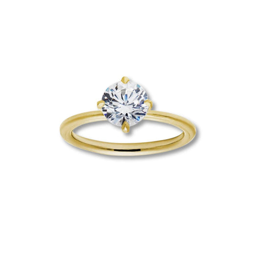 Solitaire Ring with 1.0 CT Round Moissanite