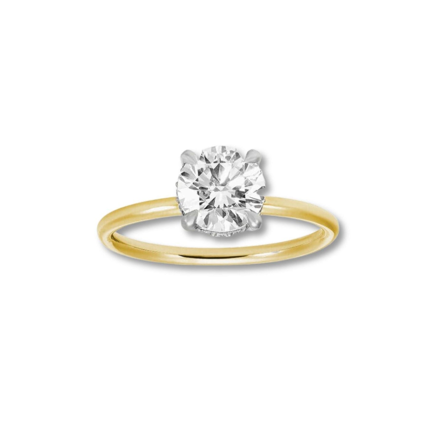 Hidden Halo Ring with 1.0 Ct Round Moissanite