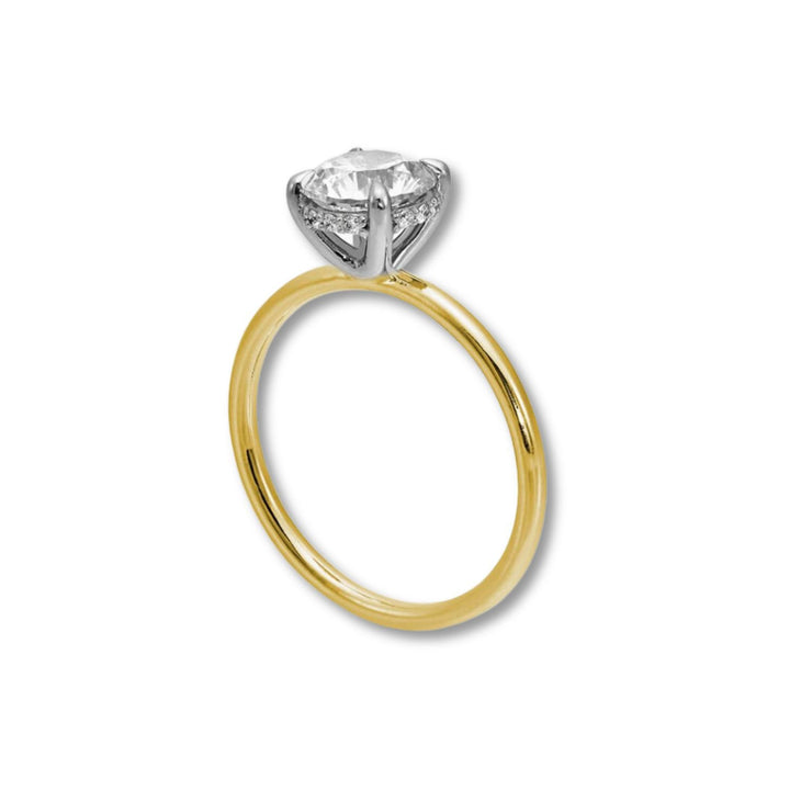 Hidden Halo Ring with 1.0 Ct Round Moissanite