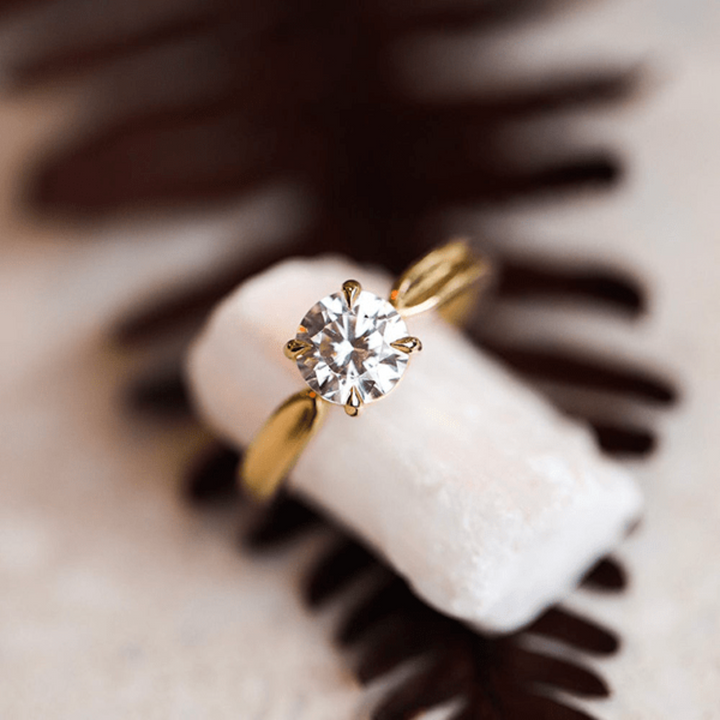 Solitaire Ring with 1.50 CT Round Moissanite