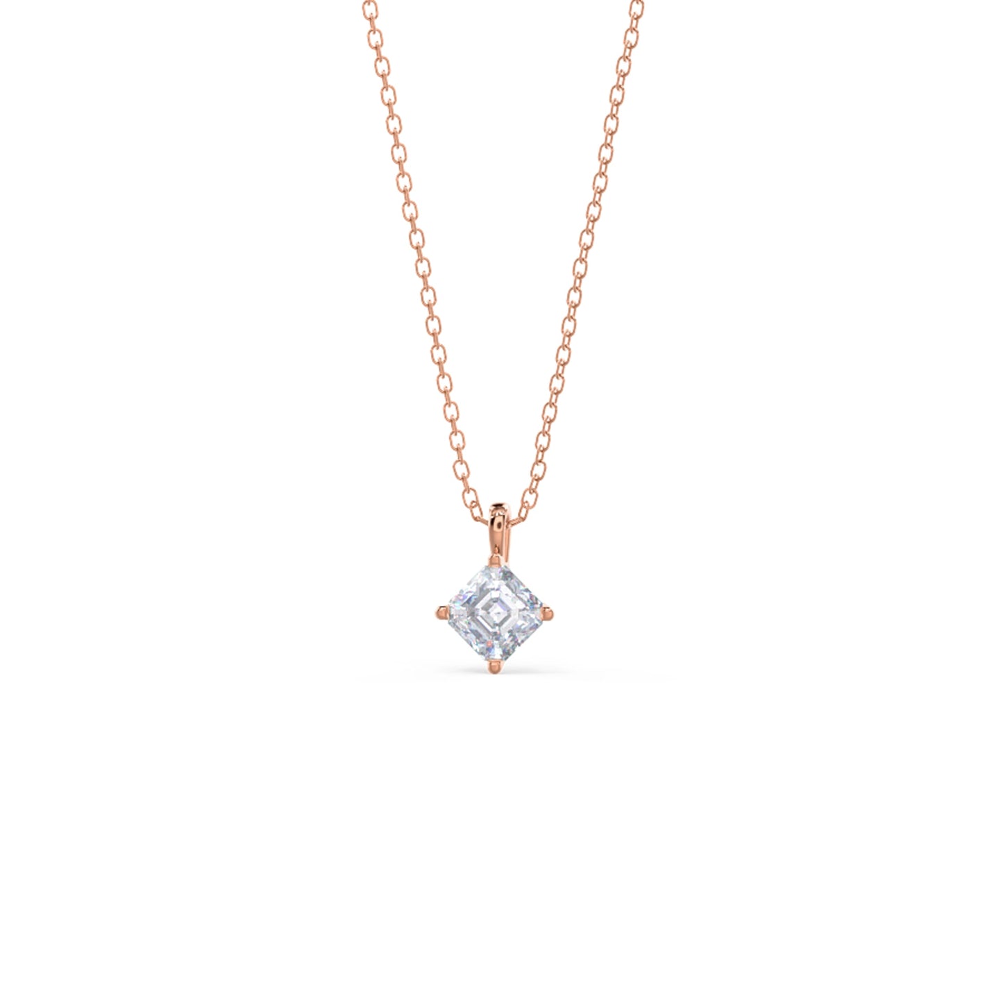 Solitaire Necklace with 0.50 CT Classic Asscher Cut Moissanite