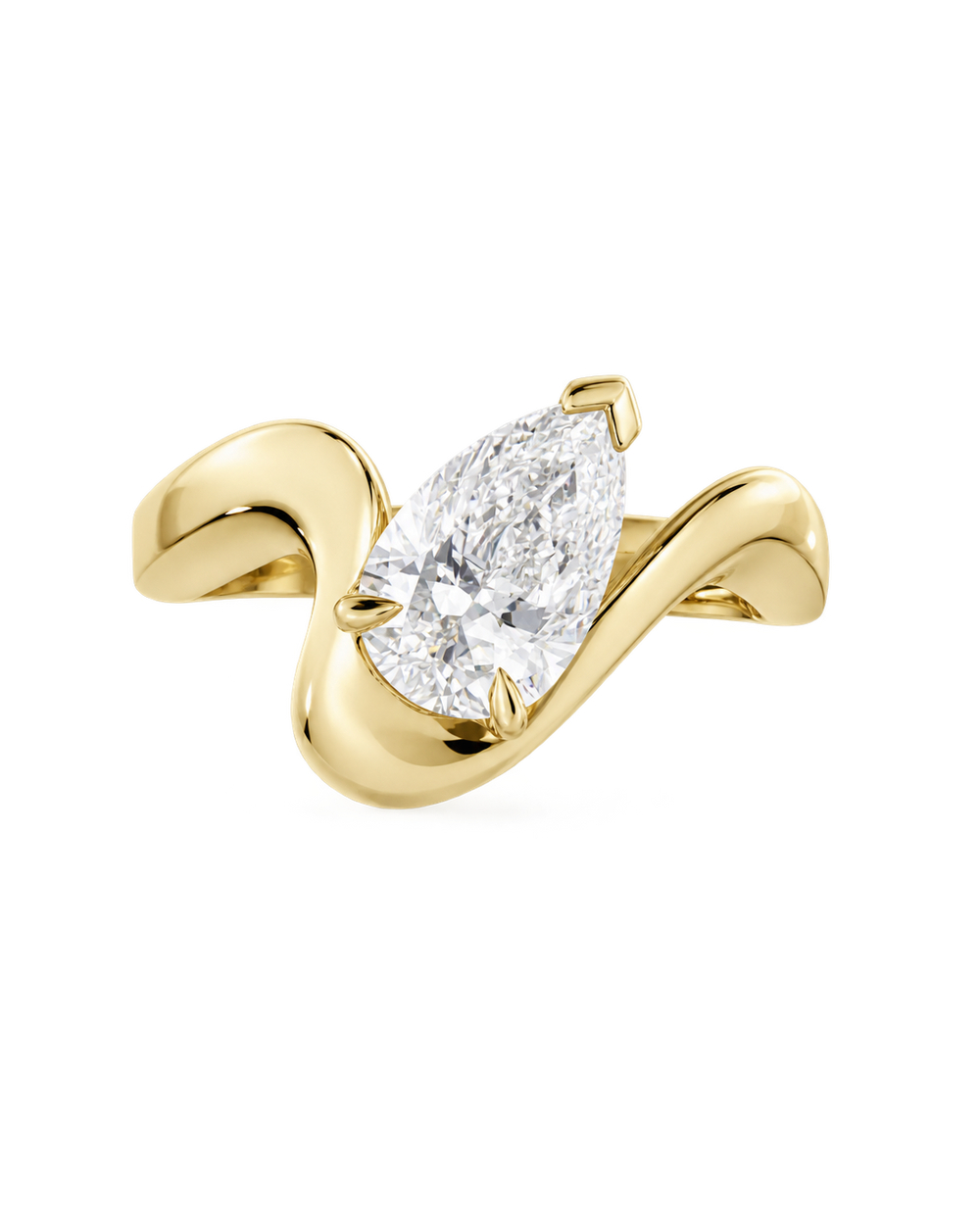Lucette- Pear Unique Style Lab Grown Diamond Engagement Ring