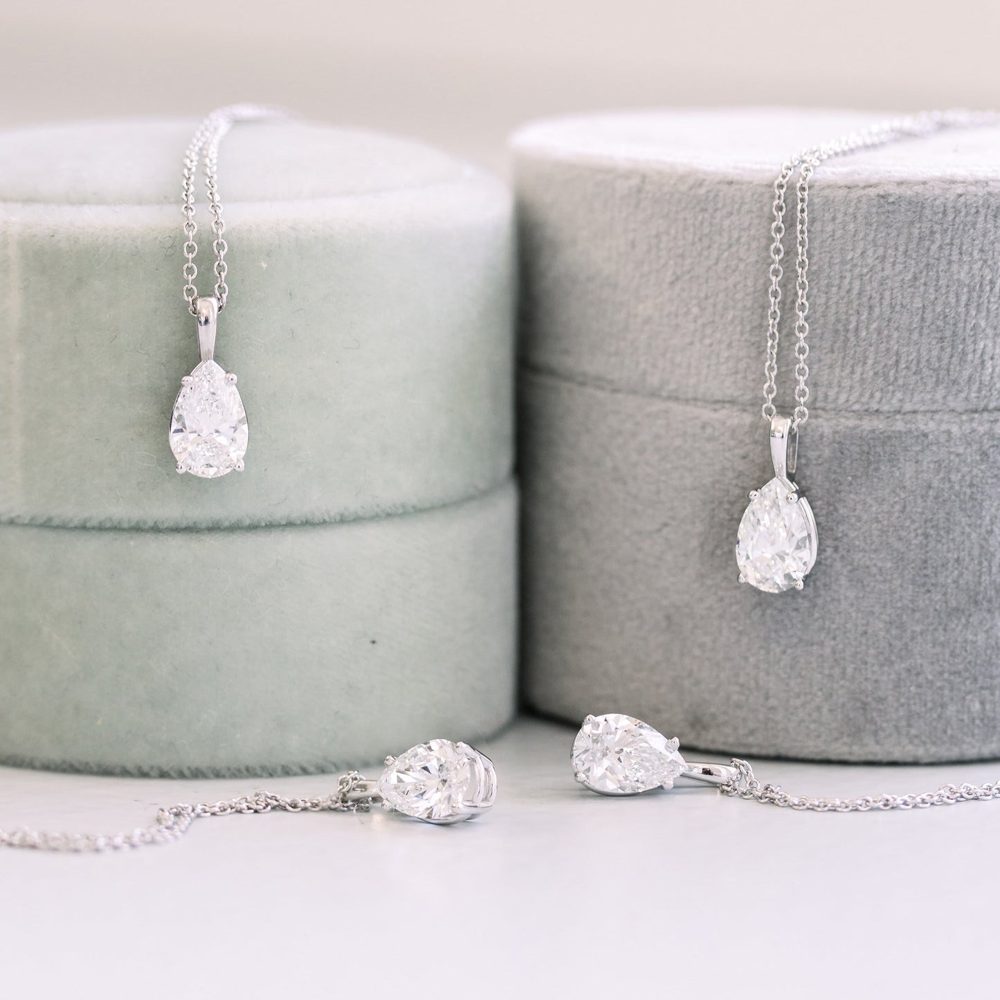 Solitaire Necklace with 0.50 CT Classic Pear Cut Moissanite