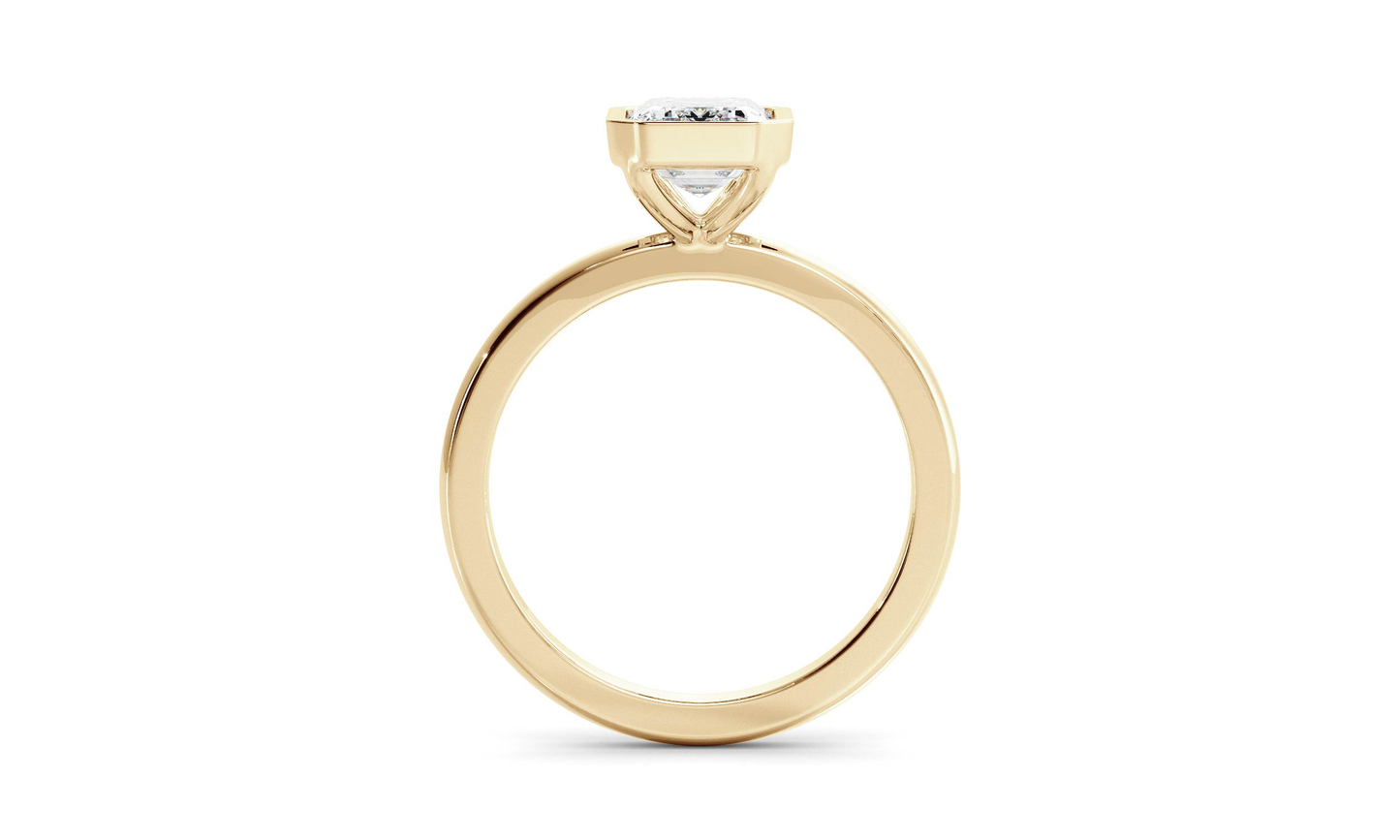 Bezel Ring with 1.0 CT Emerald Moissanite